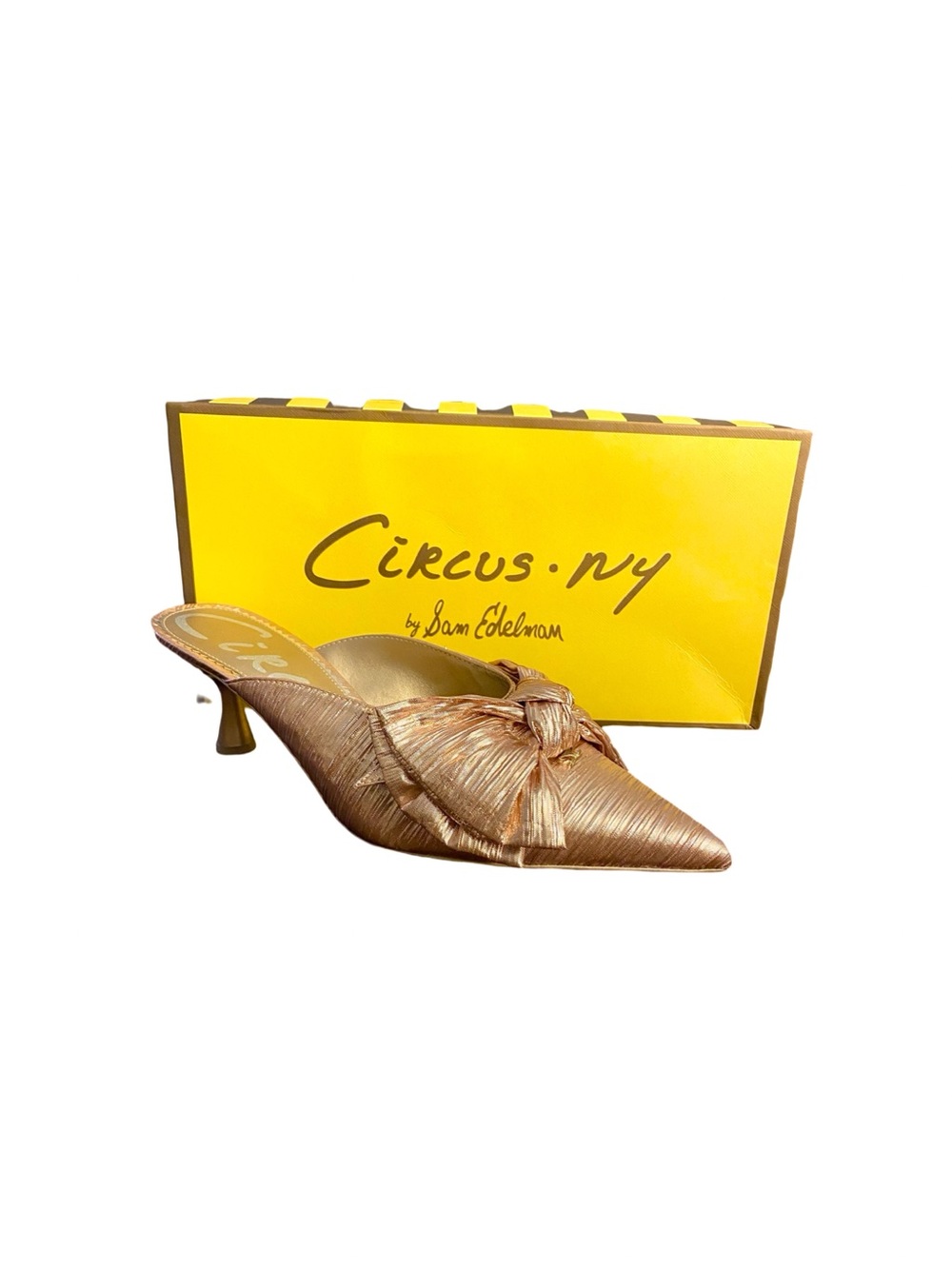 Circus NY by Sam Edelman Fiona Pleated Bow Mule Rose Gold Size 10